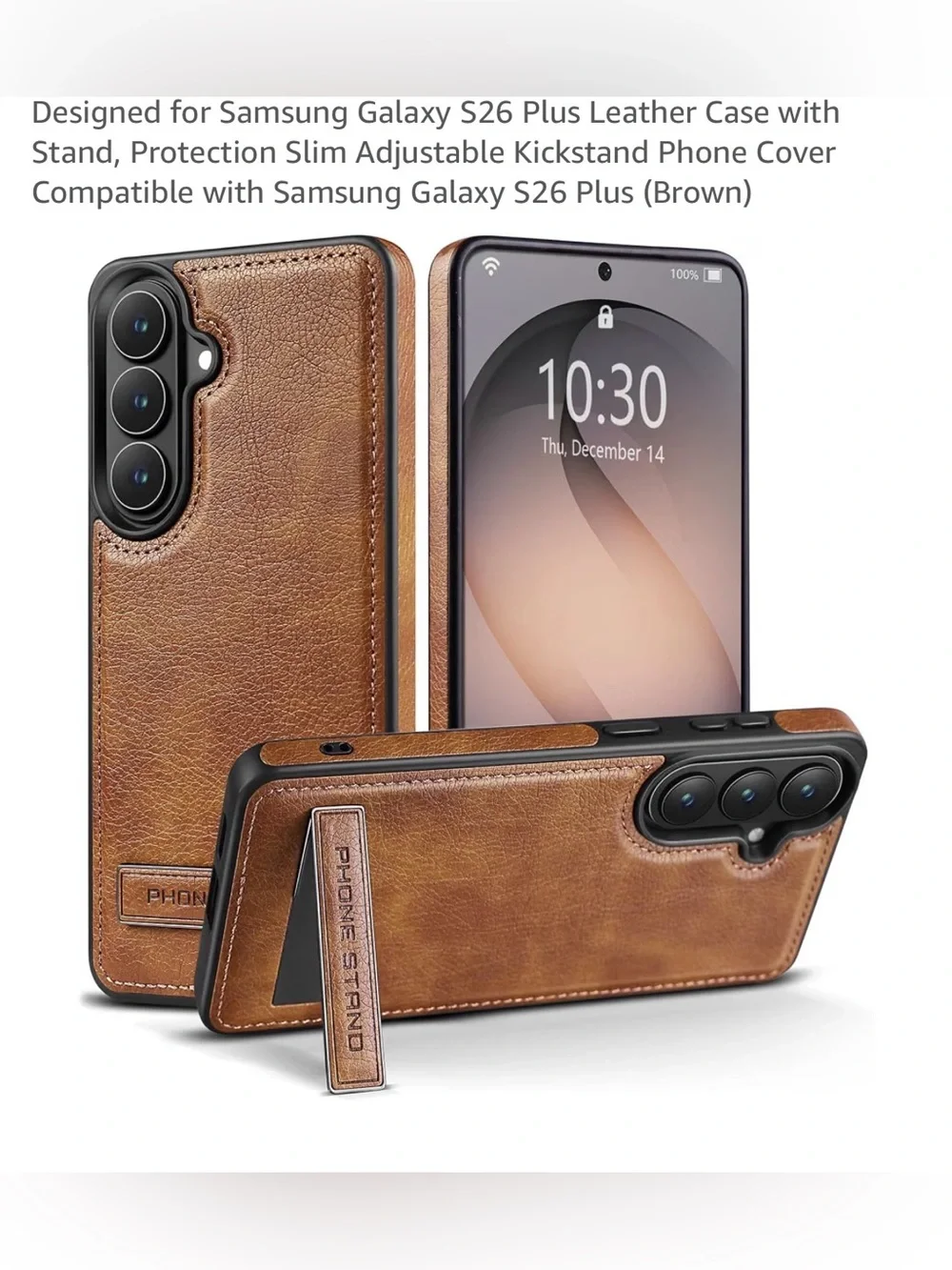 Samsung Galaxy S26 Plus leather case with stand protection slim adjustable